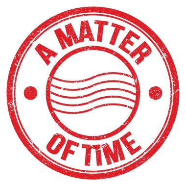 Kırmızı yuvarlak posta damgası üzerine yazılmış bir Zaman Meselesi metni