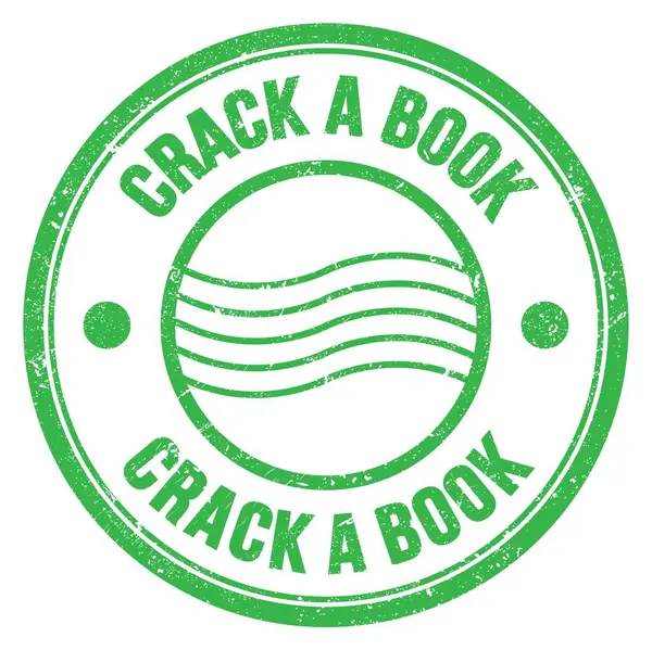Crack Book Word Written Green Postal Stamp Sign — 图库照片