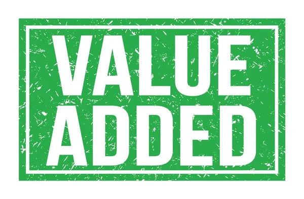 Value Added Words Written Green Rectangle Stamp Sign — Stock Fotó