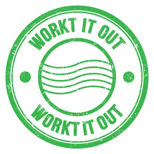 Workt Out Word Written Green Postal Stamp Sign — Stockfoto