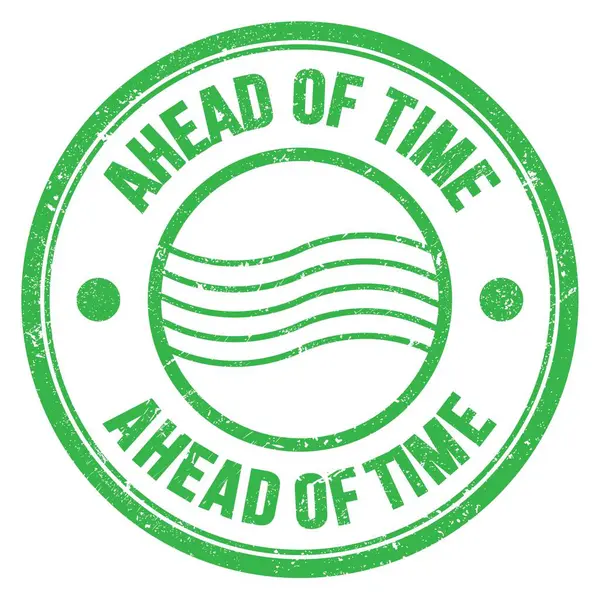 Yeşil yuvarlak posta damgası üzerinde yazan Time kelimesinin ilerisi