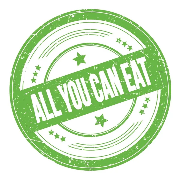 All You Can Eat Text Green Grungy Texture Stamp — Stok Foto