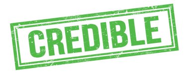 Yeşil grungy vintage dikdörtgen damgalı CREDIBLE metin.
