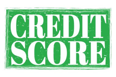 CREDIT Skoru, yeşil grungy mühür işareti üzerine yazılmış kelimeler