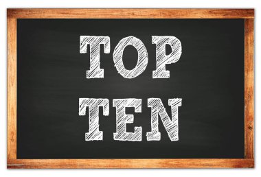 Siyah ahşap çerçeve okul tahtasına en iyi 10 yazılı.