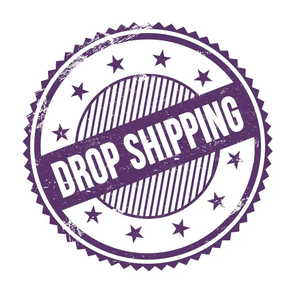 Drop Shipping Text Written Purple Indigo Grungy Zig Zag Borders — Stockfoto