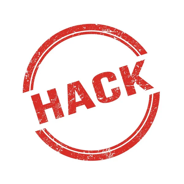 Kırmızı grungy vintage yuvarlak damgalı haCK metni.