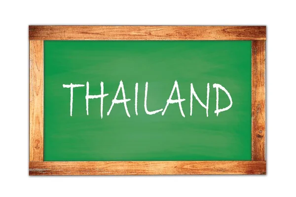 Tajlandia Tekst Napisany Zielonej Drewnianej Tablicy Szkolnej — Zdjęcie stockowe