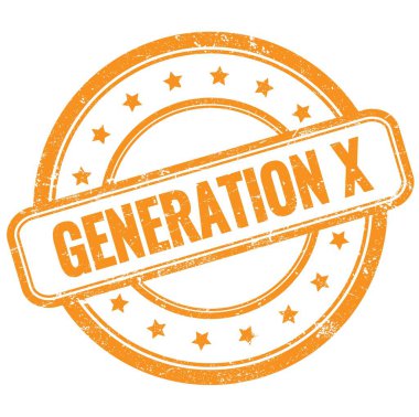 GENERATION X metin üzerinde turuncu vintage grungy yuvarlak kauçuk damga.