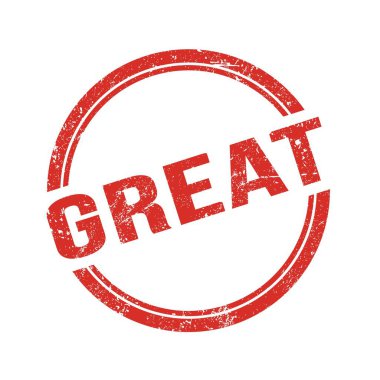 Kırmızı grungy vintage yuvarlak damga üzerine yazılmış harika metin.