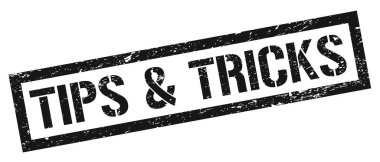 İpuçları & Siyah grungy dikdörtgen pul işareti.