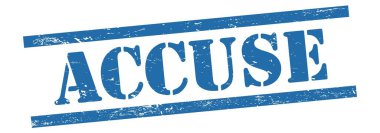 Mavi grungy vintage kauçuk damga üzerinde ACCUSE metin.