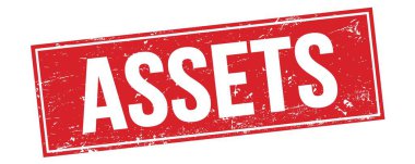 Kırmızı grungy dikdörtgen mühür işareti üzerinde ASSETS metni.