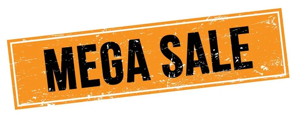 Mega Sale Text Black Orange Grungy Rectangle Stamp Sign — стоковое фото