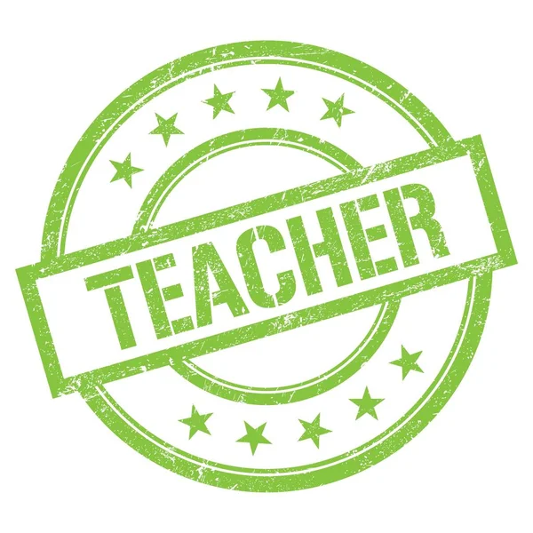 Teacher Text Written Green Vintage Rubber Stamp — Stockfoto