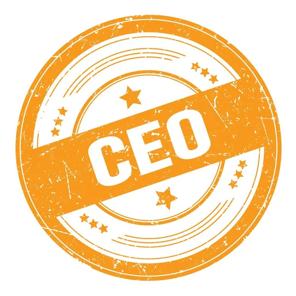 Ceo Text Orange Grungy Texture Stamp — 图库照片