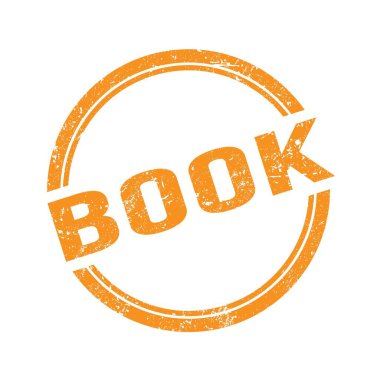 Turuncu grungy vintage yuvarlak damgalı kitap metni.