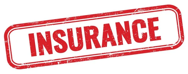 Insurance Text Red Grungy Rectangle Stamp — Zdjęcie stockowe