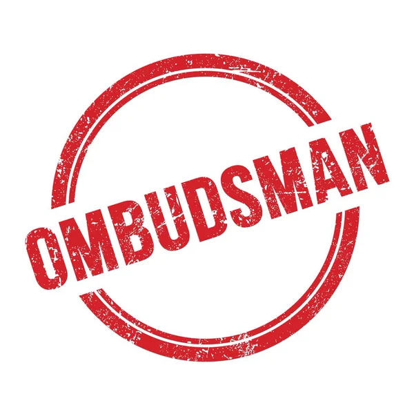 Ombudsman Κείμενο Γραμμένο Κόκκινο Grungy Vintage Στρογγυλή Σφραγίδα — Φωτογραφία Αρχείου