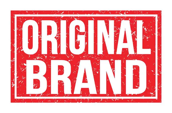 Original Brand Words Written Red Rectangle Stamp Sign — Fotografia de Stock