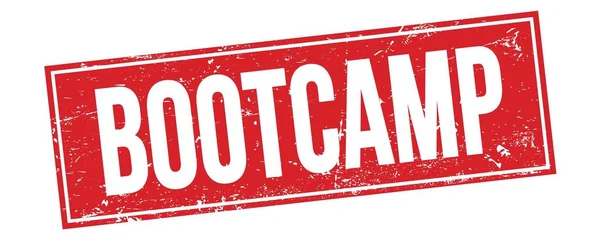 Bootcamp Text Red Grungy Rectangle Stamp Sign — Stockfoto