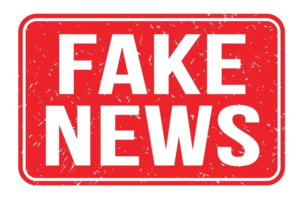 Fake News Slova Napsaná Červeném Obdélníkovém Razítku — Stock fotografie