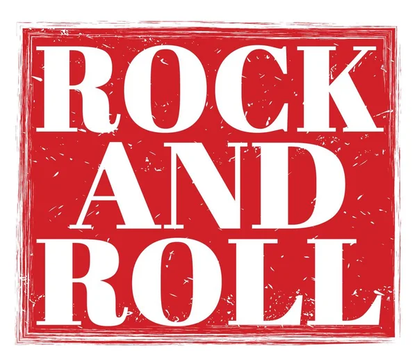Rock Roll Piros Grungy Bélyegzőtáblára Írva — Stock Fotó