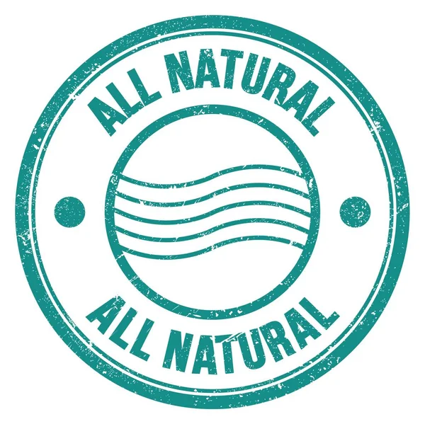 All Natural Word Written Blue Postal Stamp Sign — Zdjęcie stockowe