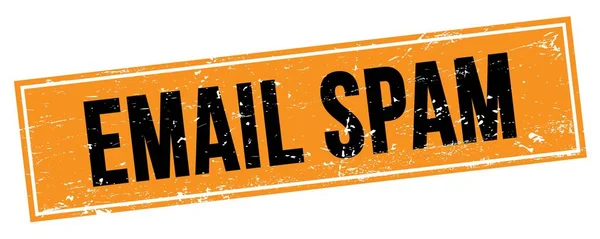 Email Spam Text Black Orange Grungy Rectangle Stamp Sign — Zdjęcie stockowe