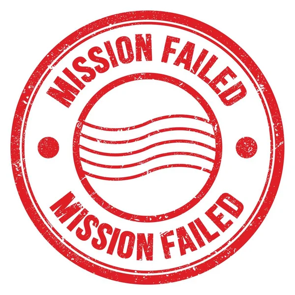 Слово Mission Failed Написане Знаку Поштової Марки Червоного Раунду — стокове фото