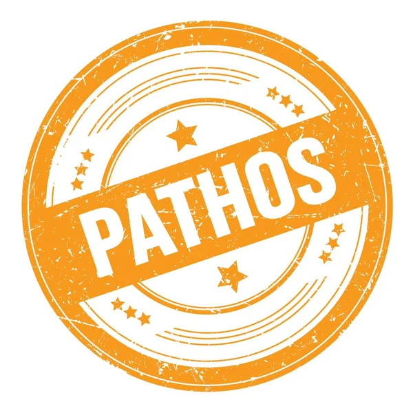 Pathos Text Orange Grungy Texture Stamp — Stock Fotó
