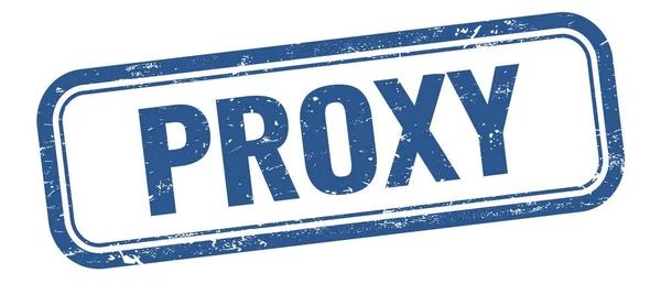 Proxy Text Blue Grungy Vintage Rectangle Stamp — Stockfoto
