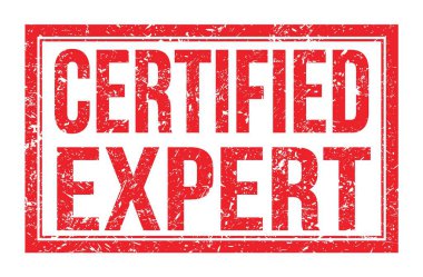 CERTIFED USTA, kırmızı dikdörtgen mühür işareti üzerine yazılmış sözcükler