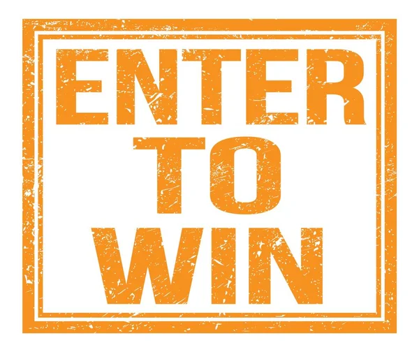 Enter Win Written Orange Grungy Stamp Sign — Stock Photo, Image
