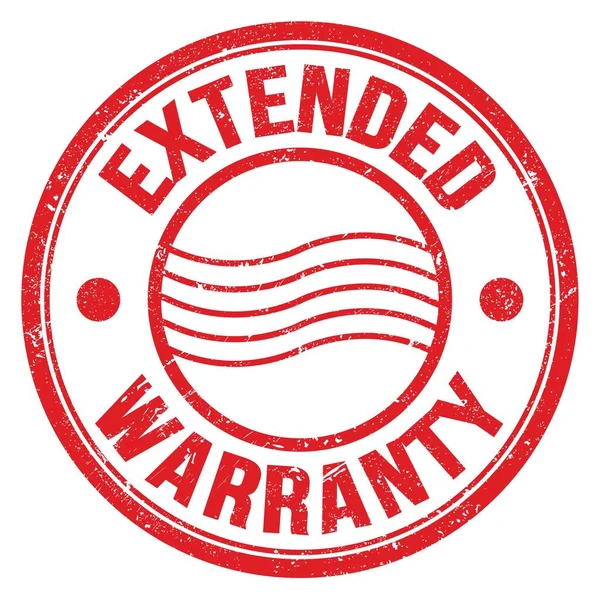 Extended Warranty Text Written Red Postal Stamp Sign — Zdjęcie stockowe