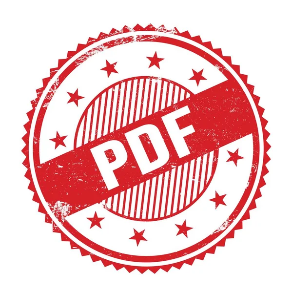 Pdf Text Written Red Grungy Zig Zag Borders Stamp — Stockfoto