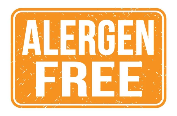 Alergen Free Words Written Orange Rectangle Stamp Sign — Stock Fotó
