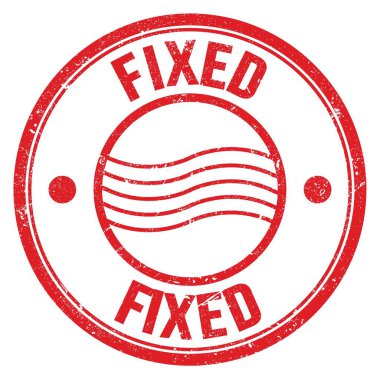 FIXED word written on red round postal stamp sign