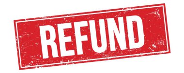 Kırmızı grungy dikdörtgen damga işareti üzerinde REFUND metin.