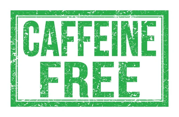 Caffeine Free Words Written Green Rectangle Stamp Sign — Stock fotografie