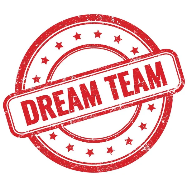 Dream Team Text Red Vintage Grungy Rubber Stamp —  Fotos de Stock