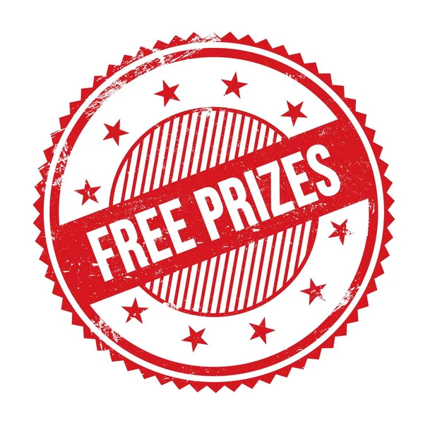 Free Prizes Text Written Red Grungy Zig Zag Borders Stamp — Foto Stock