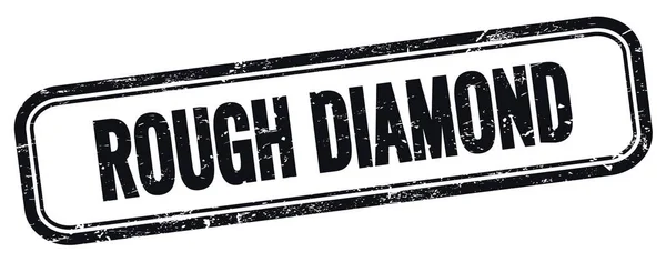 Rough Diamond Text Black Grungy Vintage Rectangle Stamp — Stockfoto