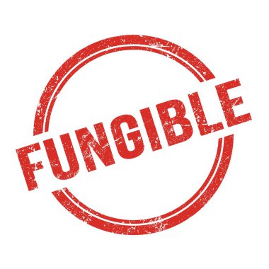 FUNGIBLE text written on red grungy vintage round stamp.