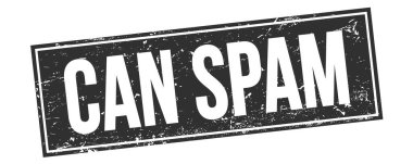 CAN SPAM text on black grungy rectangle stamp sign.