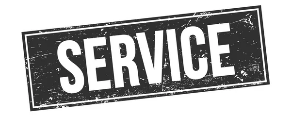 Service Text Black Grungy Rectangle Stamp Sign — 图库照片