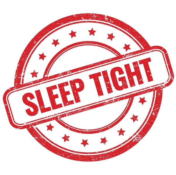 Sleep Tight Text Red Vintage Grungy Rubber Stamp — Stockfoto