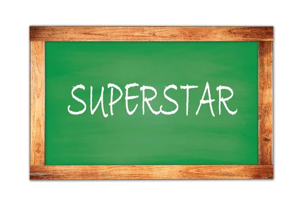 Superstar Text Written Green Wooden Frame School Blackboard — Foto Stock