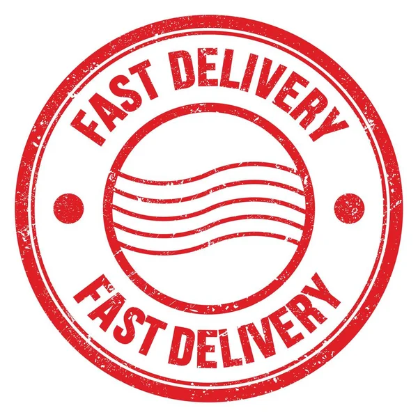 Fast Delivery Word Written Red Postal Stamp Sign — Stockfoto