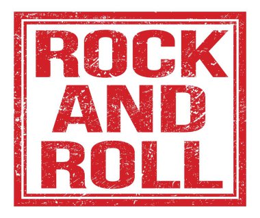 Rock and Roll, kırmızı pul üzerine yazılmış.